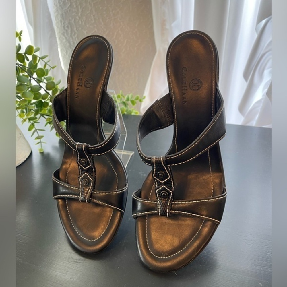 Cole Haan Black Heeled Sandals Size 8